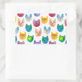 Sticker Rectangulaire Chats aquarelles et amis (Sac)