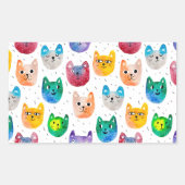 Sticker Rectangulaire Chats aquarelles et amis (Devant)