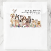 Sticker Rectangulaire Chats Chiens Animaux Animaux de compagnie dessinés (Sac)