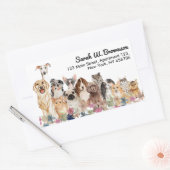 Sticker Rectangulaire Chats Chiens Animaux Animaux de compagnie dessinés (Enveloppe)
