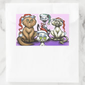 Sticker Rectangulaire Chats de Noël (Sac)
