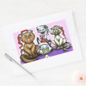 Sticker Rectangulaire Chats de Noël (Enveloppe)