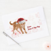 Sticker Rectangulaire Chats de vacances en rouge et rose flocon de neige (Enveloppe)