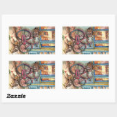 Sticker Rectangulaire Chats devant la boulangerie (Feuille)