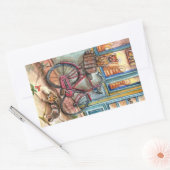 Sticker Rectangulaire Chats devant la boulangerie (Enveloppe)