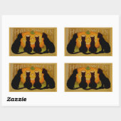 Sticker Rectangulaire Chats d'Halloween vintage et citrouille Jack O'Lan (Feuille)