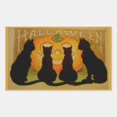 Sticker Rectangulaire Chats d'Halloween vintage et citrouille Jack O'Lan (Devant)