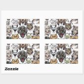Sticker Rectangulaire Chats et chiens (Feuille)