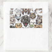 Sticker Rectangulaire Chats et chiens (Sac)