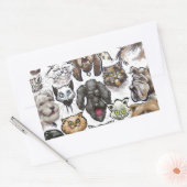 Sticker Rectangulaire Chats et chiens (Enveloppe)