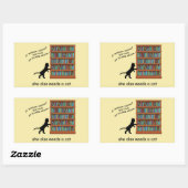 Sticker Rectangulaire Chats et livres (Feuille)