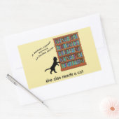Sticker Rectangulaire Chats et livres (Enveloppe)