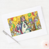STICKER RECTANGULAIRE CHATS N'FITZ, CUISINES, MICE, ANNIVERSAIRE AMUSANT (Enveloppe)