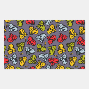 Sticker Rectangulaire Chats plus bananes