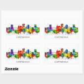 Sticker Rectangulaire Chattanooga Tennessee Skyline (Feuille)
