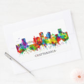 Sticker Rectangulaire Chattanooga Tennessee Skyline (Enveloppe)