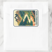 Sticker Rectangulaire Chattooga Rivière Carolina Sud Couleurs (Sac)