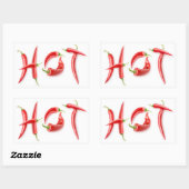 Sticker Rectangulaire Chaud ! (Feuille)