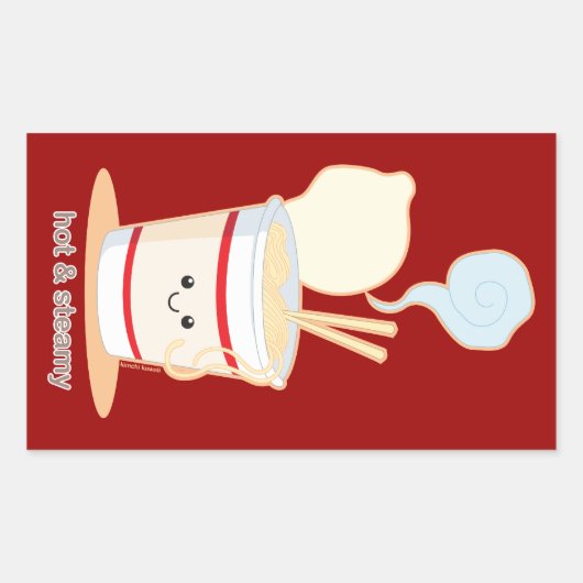 Sticker Rectangulaire Chaud et vapeur (Devant)