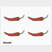 Sticker Rectangulaire Chaud Red Chili Pepper épicé Chili Peppers Vegetab (Feuille)