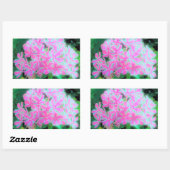 Sticker Rectangulaire Chaud rose et blanc Peppermenthe Twist Garden Phlo (Feuille)