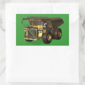 Sticker Rectangulaire Chauffeur de camion de vidage géant Santa Claus (Sac)