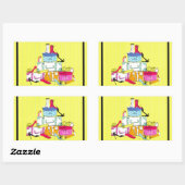 Sticker Rectangulaire Chaussures Chaussures Chaussures & Bagages Joli De (Feuille)