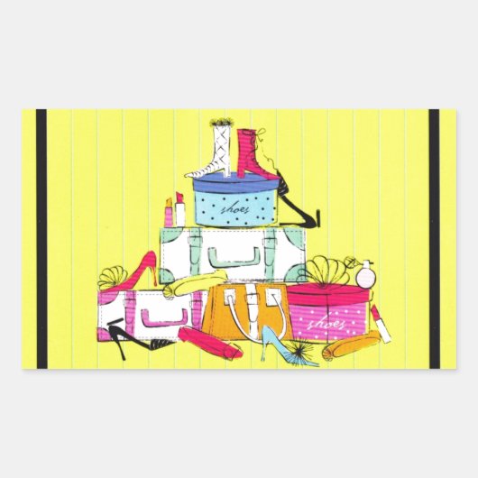 Sticker Rectangulaire Chaussures Chaussures Chaussures & Bagages Joli De (Devant)