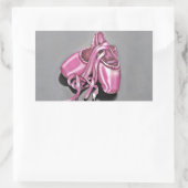 Sticker Rectangulaire Chaussures en Ballon Rose (Sac)
