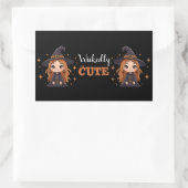 Sticker Rectangulaire Chauve sorcière d'Halloween | Éffrayant adorable (Sac)