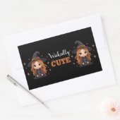 Sticker Rectangulaire Chauve sorcière d'Halloween | Éffrayant adorable (Enveloppe)