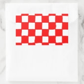 Sticker Rectangulaire checkered pattern (red) (Sac)