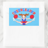 Sticker Rectangulaire Cheerleaders, Pom-pom girl volant (Sac)