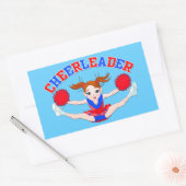 Sticker Rectangulaire Cheerleaders, Pom-pom girl volant (Enveloppe)