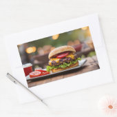 Sticker Rectangulaire Cheeseburger (Enveloppe)