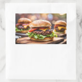 Sticker Rectangulaire Cheeseburgers (Sac)