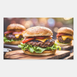 Sticker Rectangulaire Cheeseburgers