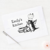Sticker Rectangulaire Chef Cute Bunny (Enveloppe)