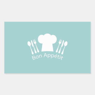 Sticker Rectangulaire Chef français Bon Appetit Restaurant ou cuisine