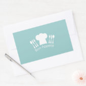 Sticker Rectangulaire Chef français Bon Appetit Restaurant ou cuisine (Enveloppe)