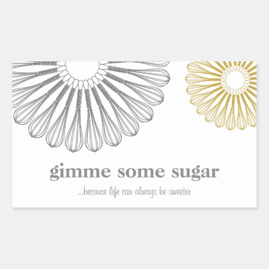 Sticker Rectangulaire Chef pâtissier Cuisine Whisk Restauration moderne (Devant)