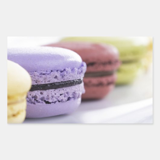 Sticker Rectangulaire Chef pâtissier Pastel French Macaron (Devant)