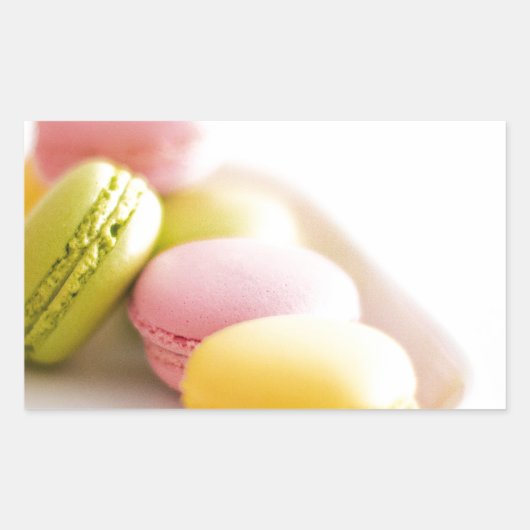 Sticker Rectangulaire Chef pâtissier Pastel French Macaron (Devant)