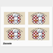 Sticker Rectangulaire Chef Westie KiniArt (Feuille)