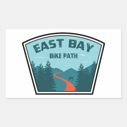Sticker Rectangulaire Chemin cyclable East Bay (Devant)