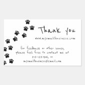 Sticker Rectangulaire chemin d'accès paw merci informations professionne (Devant)
