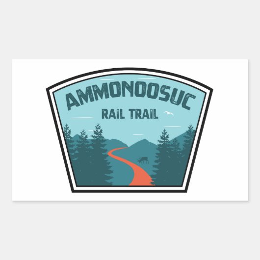 Sticker Rectangulaire Chemin de fer Ammonoosuc New Hampshire (Devant)
