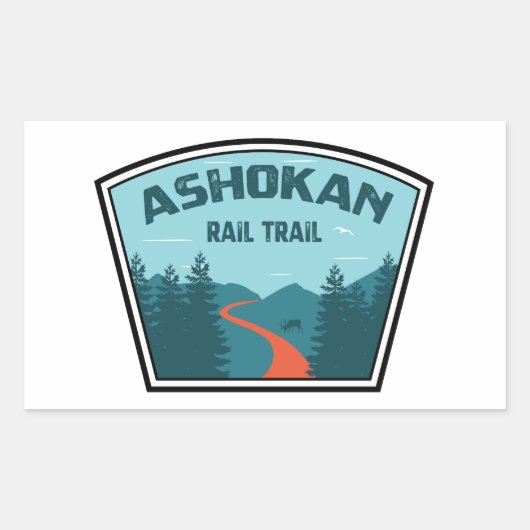 Sticker Rectangulaire Chemin de fer Ashokan New York (Devant)