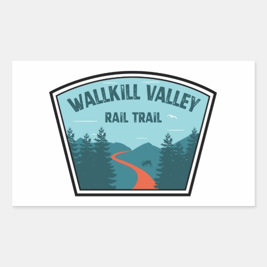 Sticker Rectangulaire Chemin de fer de Wallkill Valley (Devant)
