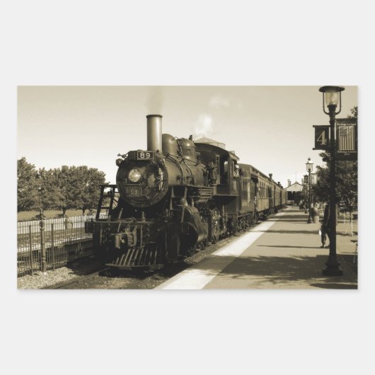 Sticker Rectangulaire Chemin de fer historique (Devant)